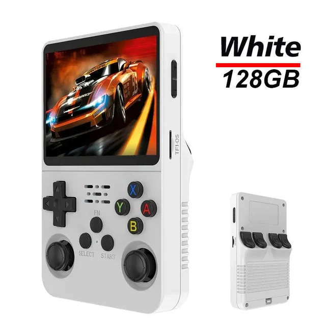 Игровая консоль R36S (белый 128Гб) 20000+ игр