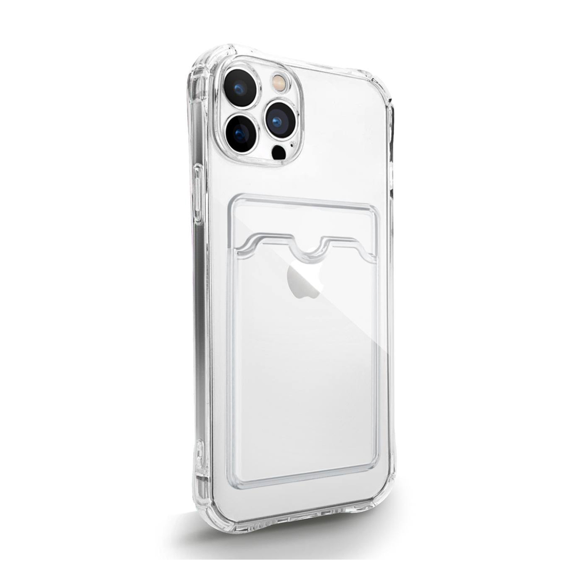 Чехол для iPhone / Айфон 13 pro Max с карманом для карт (прозрачный)