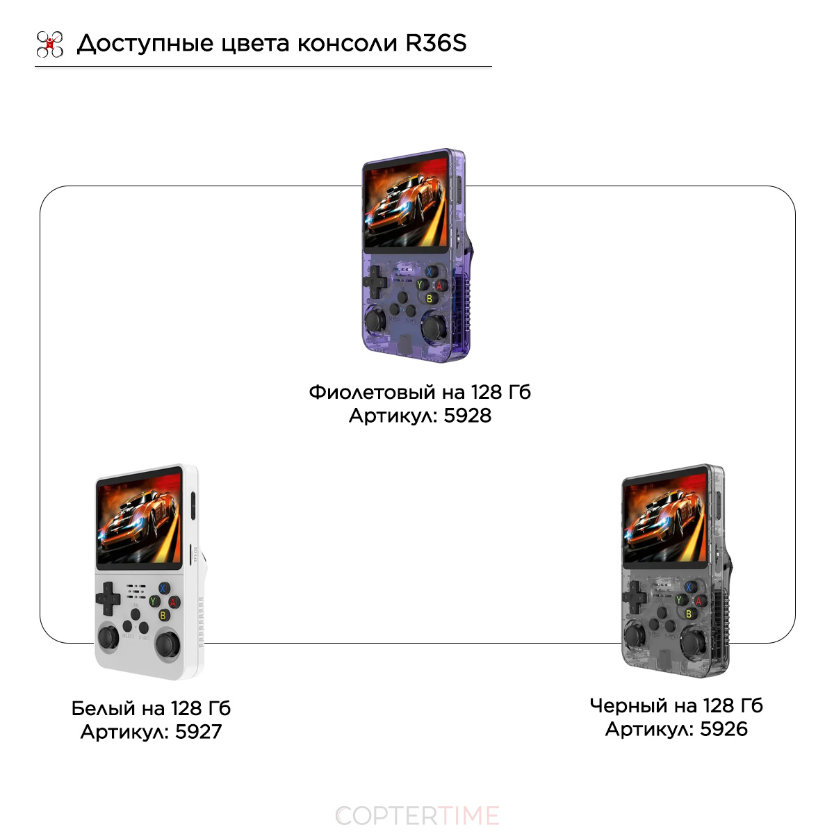 Игровая консоль R36S / ретро игры (белый 128Гб) 20000+ игр