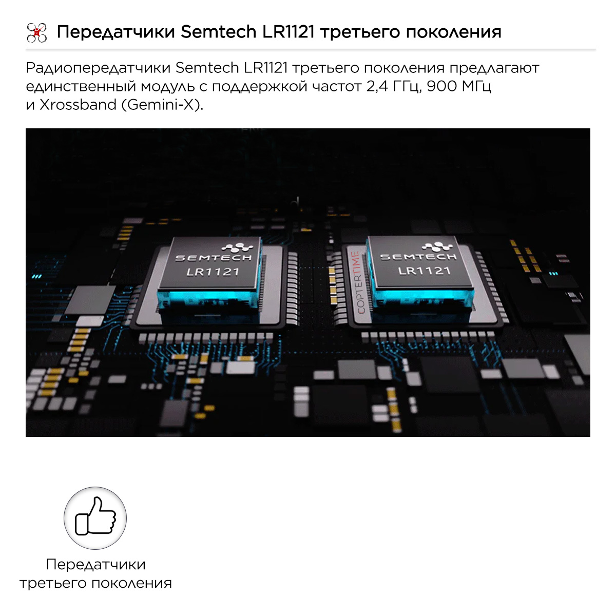 Приемник DBR4 Dual Band Xross Gemini ExpressLRS Receiver