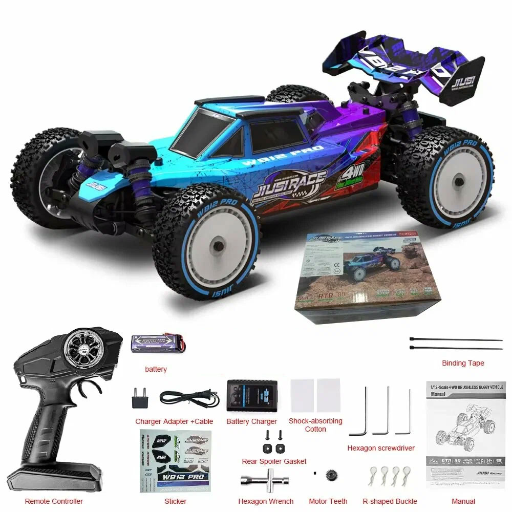 Радиоуправляемый гоночный автомобиль JIUSI WB12 PRO 1:12 (80 км/ч, бесколлекторный, 4WD)
