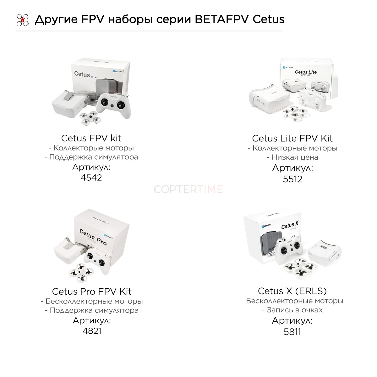 Готовый FPV набор BETAFPV Cetus X FPV Kit (версия Cetus FC FrSky)