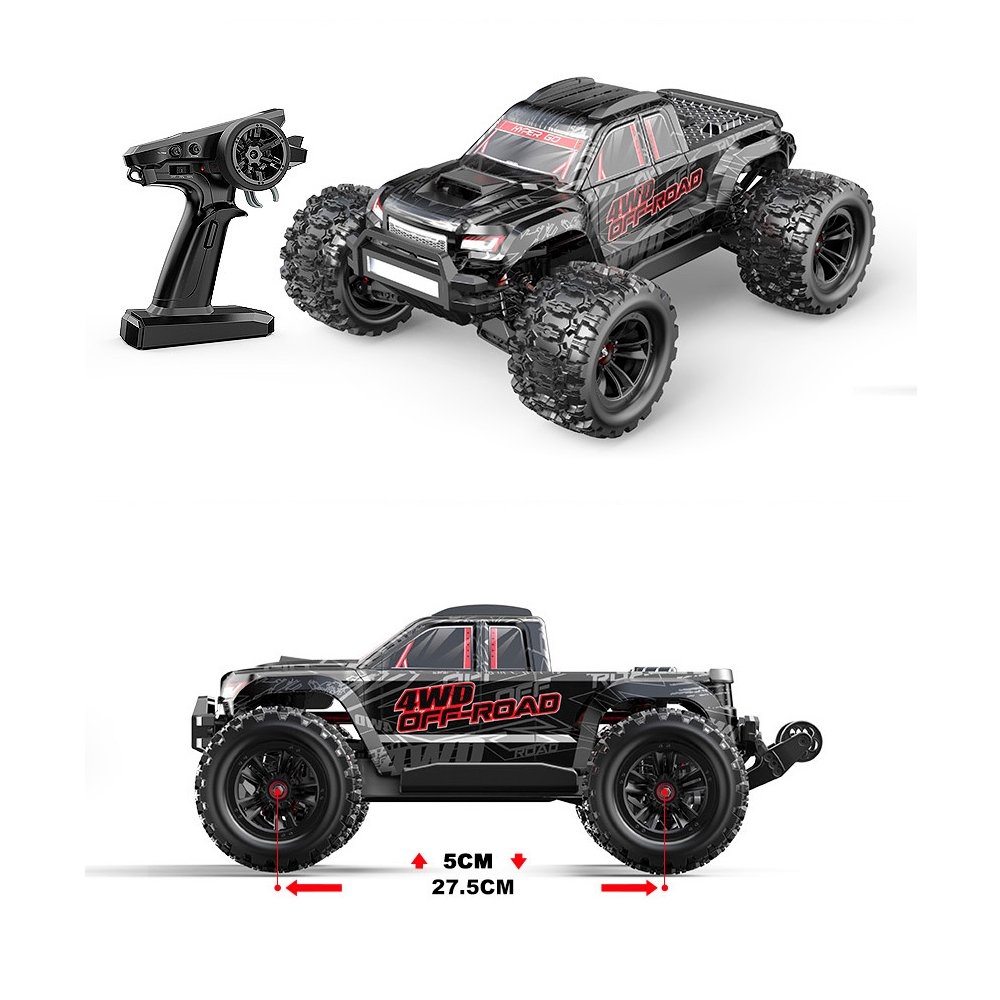 Монстр трак MJX Hyper Go 10208 V2  (черный) 4WD 2.4G LED 1:10 / радиоуправляемая машина (Brushless, 80 км/ч, 4S)