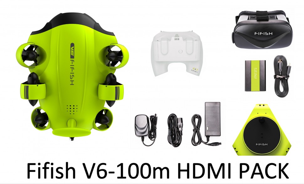 Подводный дрон QYSEA FIFISH V6 комплектация HDMI Pack (Арт 845001)