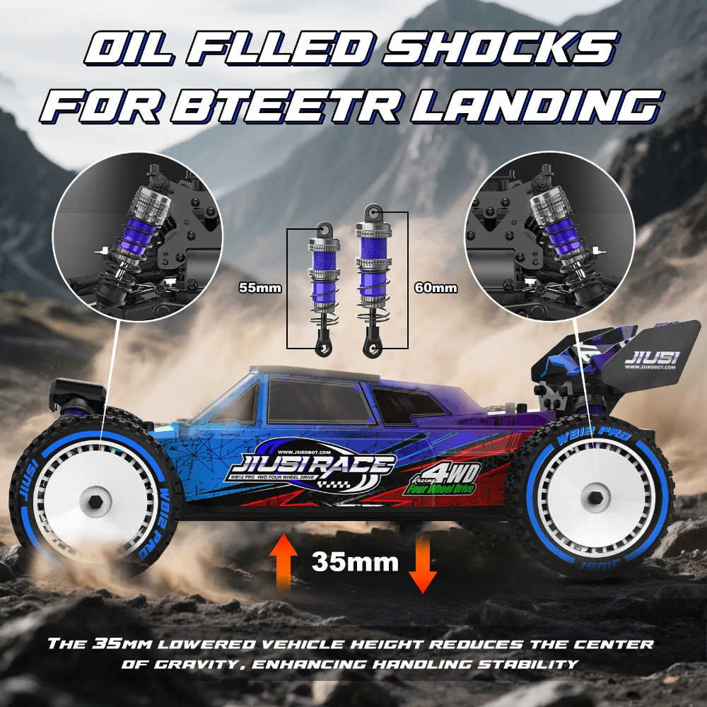 Радиоуправляемый гоночный автомобиль JIUSI WB12 PRO 1:12 (80 км/ч, бесколлекторный, 4WD)