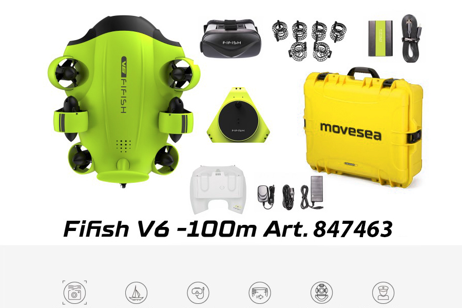 Подводный дрон FIFISH V6 100m 64GB QYSEA (Арт 847463)