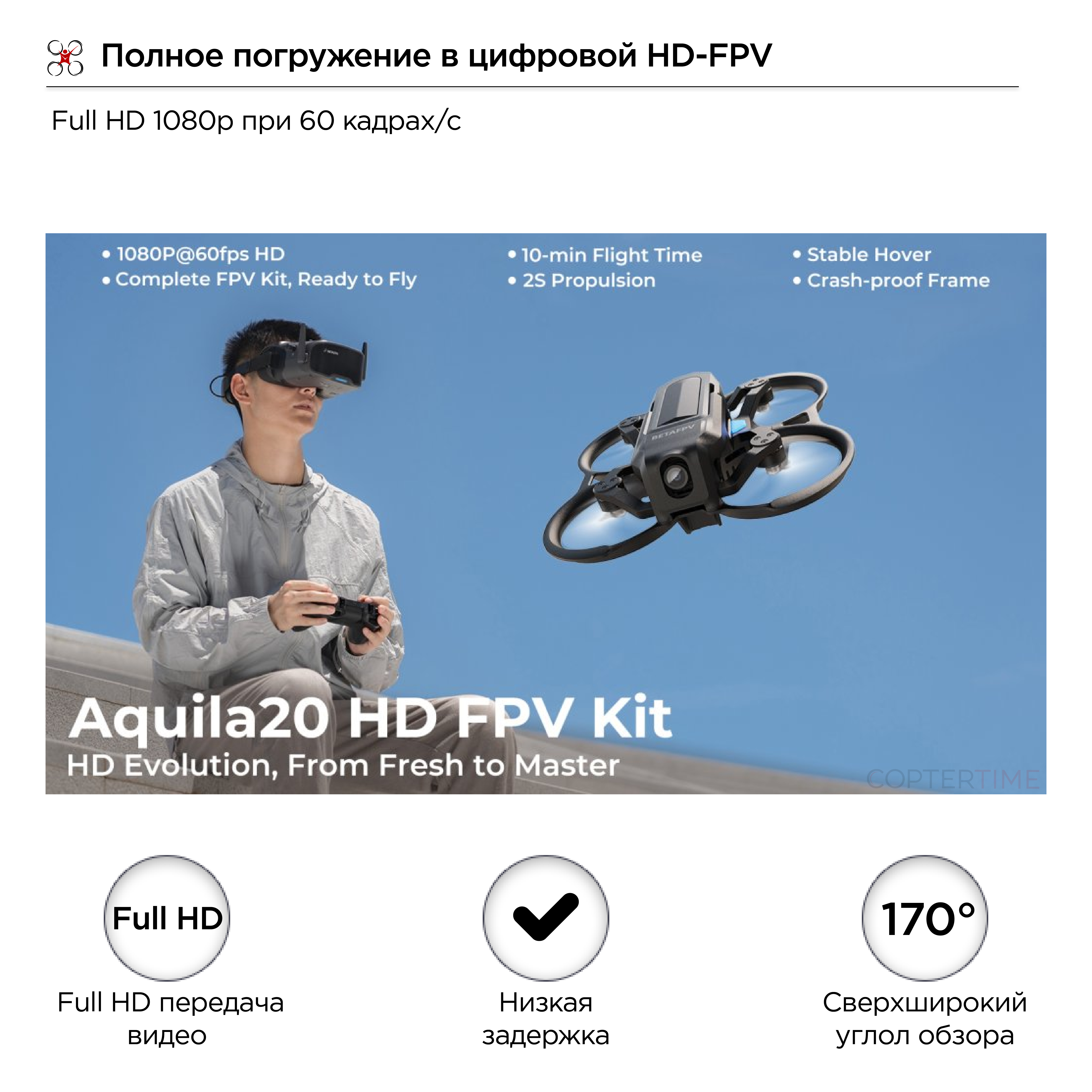 Квадрокоптер BETAFPV Aquila20 HD FPV Kit