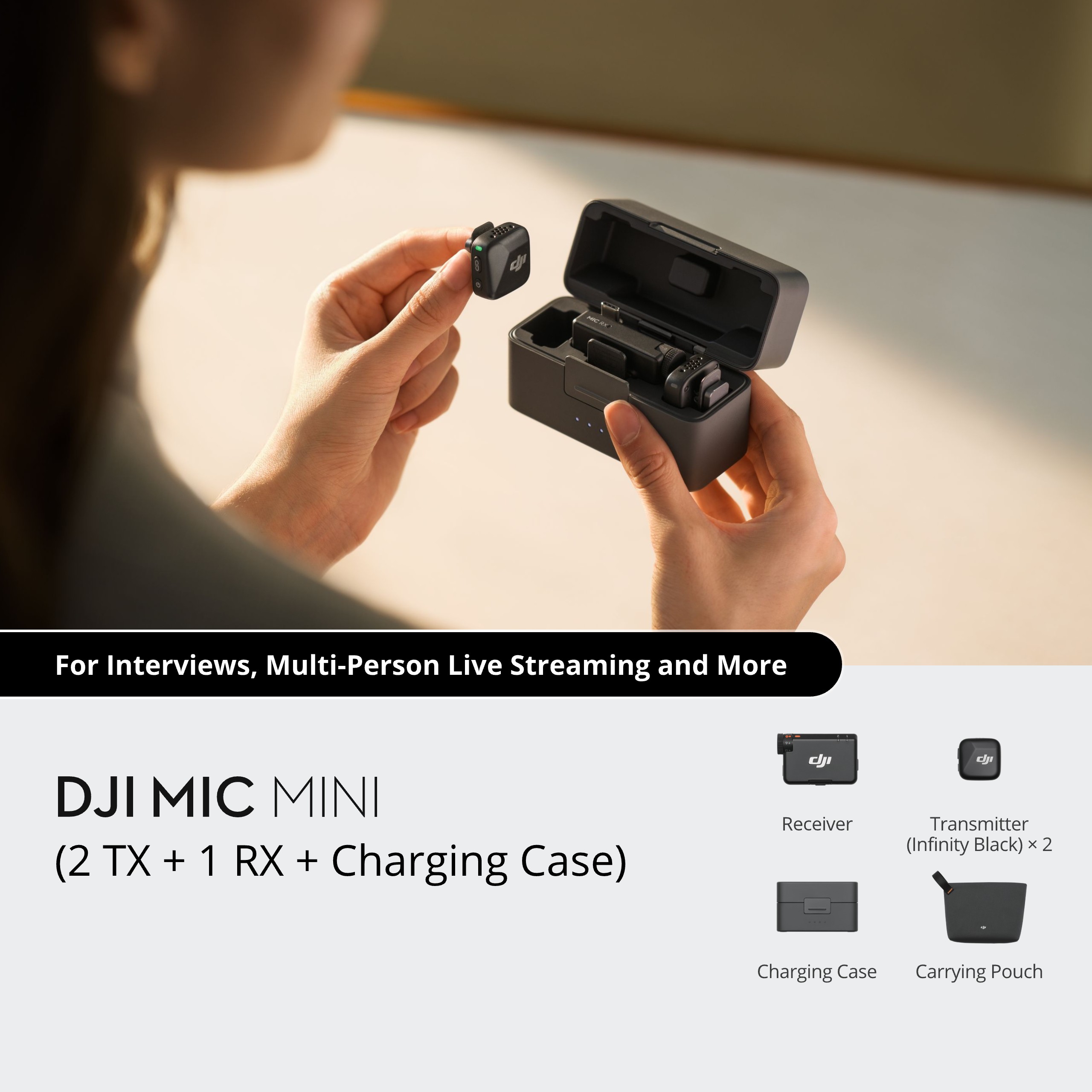 Микрофон DJI Mic Mini (2 TX + 1 RX + Charging Case)