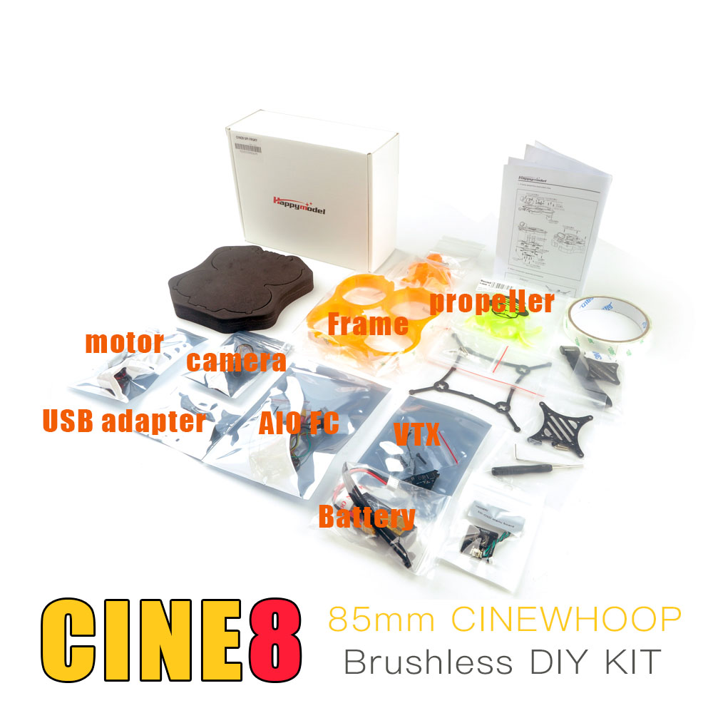 Набор для сборки квадрокоптера CineWhoop дрона Happymodel CINE8 (FrSky) (без пульта)
