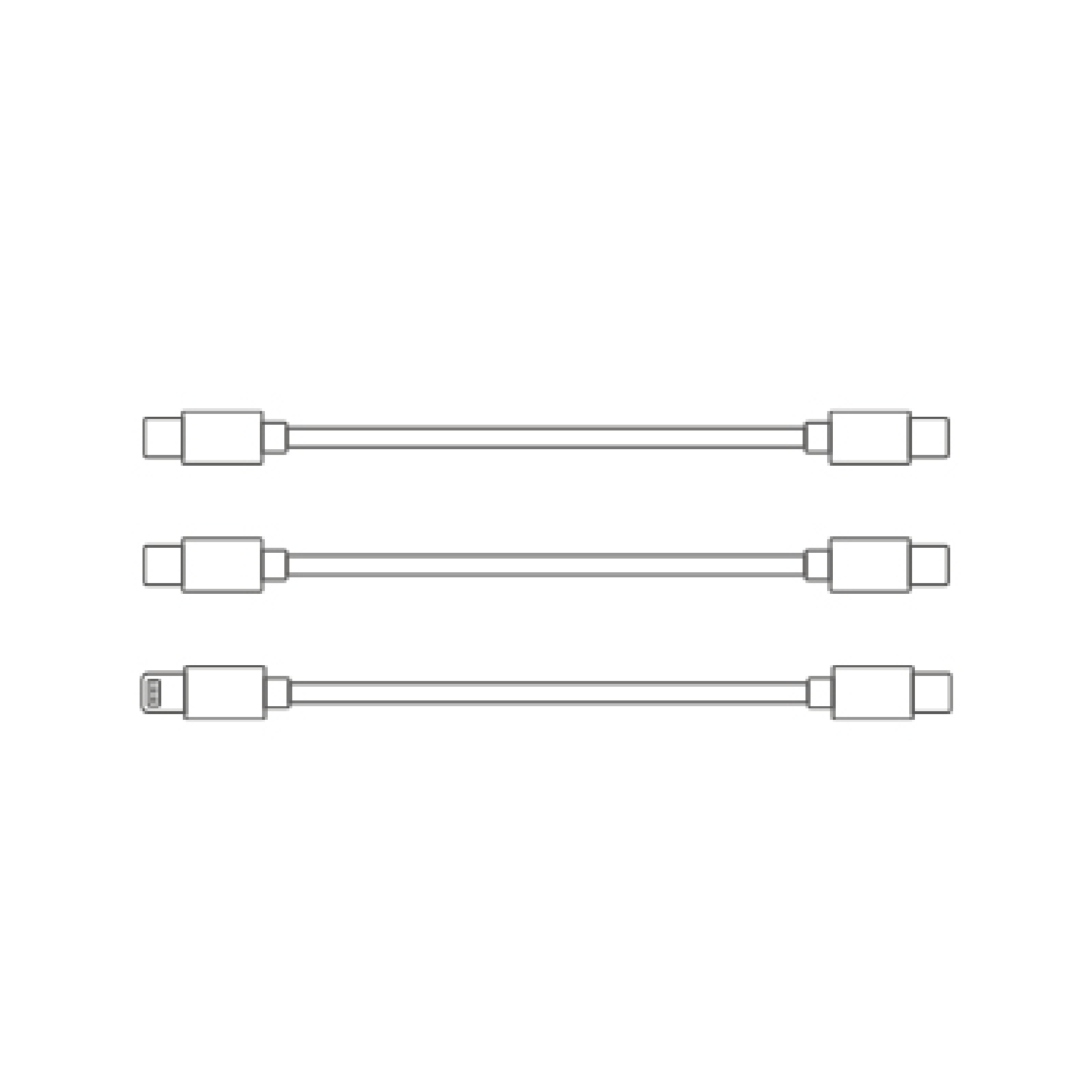 Кабель с разъемом microUSB, USB Type-C, Lightning - 3 шт.