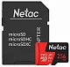 Карта памяти MicroSDXC 256GB Netac P500 Extreme Pro Class 10 UHS-I A1 V30 (100 Mb/s) + SD адаптер (NT02P500PRO-256G-R)